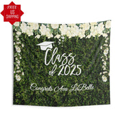 Class of 2025 Grass Wall Graduation Backdrop Fabric Hedge Wall Grad Party Decor Congrats Grad High School Prom Banner College Grad Sign