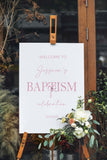 Baptism Welcome Sign Printed & Shipped, Blush Welcome To The Baptism Foam Board