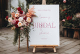 Printed Bridal Shower Welcome Sign Blush Coquette Bow Bachelorette Party Foamboard Pink Ribbon Engagement Poster Wedding Shower Future Mrs