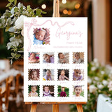 Printed Girl First Birthday Milestone Sign Pink Bow 1st Birthday Photo Foam Board Milestone Poster Paper Baby First Year Stats