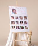 First Birthday Photo Welcome Sign Printed Milestone Foamboard Pink Bow 1st Birthday Picture Girl Party Poster Paper Baby First Year Stats