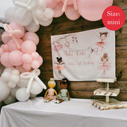 2nd Birthday Party Decor Ballerina Tutu Cute Birthday Backdrop Girl Blush Decor Watercolor Pink Bow Custom Photobooth Second Birthday Decor