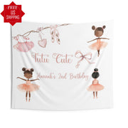 2nd Birthday Party Decor Ballerina Tutu Cute Birthday Backdrop Girl Blush Decor Watercolor Pink Bow Custom Photobooth Second Birthday Decor