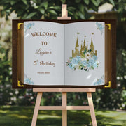 Printed Birthday Castle Sign Prince Princess Floral Welcome Sign