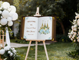 Baby Shower Welcome Sign Printed Poster Royal Castle Book Foamboard Floral Baby Shower Decor Prince Princess Personalized Party Poster