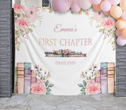 One for the Books Birthday Decor First Chapter 1st Birthday Party Backdrop