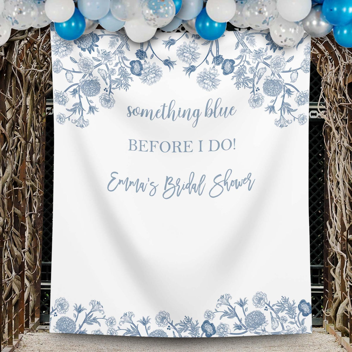 Bridal Shower Backdrop Something Blue Before I do