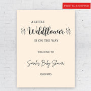 Little Wildflower Baby Shower Foam Board Simple Modern Sign Paper Poster Minimalist Welcome Sign Personalised Gender Neutral Decor