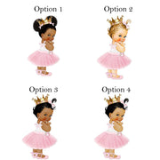 Afro Princess Tutu Baby Shower Welcome Sign Printed Princess Carriage Foamboard Little Princess Decor Tiara Crown Book Entrance Poster