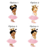 Afro Princess Tutu Baby Shower Welcome Sign Printed Princess Carriage Foamboard Little Princess Decor Tiara Crown Book Entrance Poster