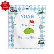 Golf First Birthday Banner Custom Masters 1st Birthday Party Decor Mastered First Year Backdrop Personalized Welcome Sign High Chair Banner