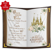 Sage Green Ivory Birthday Decor Sweet 16 Fairytale Dream Backdrop Quince Party Banner Princess Book Photobooth Champagne Gold Castle Sign