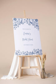 Custom Engagement Party Decor Dusty Blue Floral