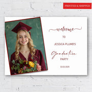 Printed Welcome Photo Sign Grad Party Decor Graduation Yard Banner Modern Picture Foamboard Senior College School Colors Foam Core Board
