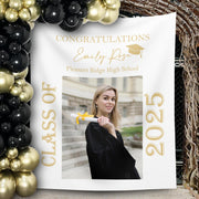 Graduation Photo Backdrop, Class of 2025 Grad Picture Banner,