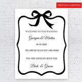 Coquette Bow Wedding Welcome Sign, Custom Engagement Foamboard, So Glad You Are Here Poster, Wedding Reception Decor