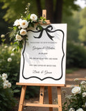 Printed Wedding Welcome Sign, Custom Coquette Bow Engagement Foamboard,