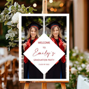 Printed Graduation Photo Sign Welcome Party Decor Grad Yard Banner Modern Picture Foamboard Senior College School Colors Foam Core Board
