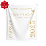 Twins Graduation Banner Class of 2025 Decor Graduation Party Backdrop Personalized Graduation Photo Booth Backdrop, High School Graduation