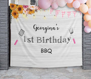 Kids Adult Rustic Sunflower Birthday Photobooth First Birthday Banner