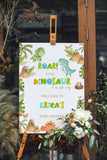 Printed Dino Baby Shower Welcome Sign, Zoo Animal Theme Foamboard, Roar Dino Paper Poster, Little Dinosaur Welcome Sign, Custom Name Sign