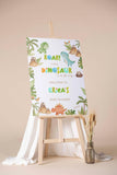 Roar Dino Paper Poster, Little Dinosaur Welcome Sign, Custom Name Sign