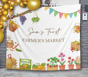 Farmer's Market Birthday Backdrop, Gender Neutral Party Decoration,