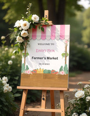 All Ages Birthday Foamboard, Pink Blush Girl Floral Entrance Sign