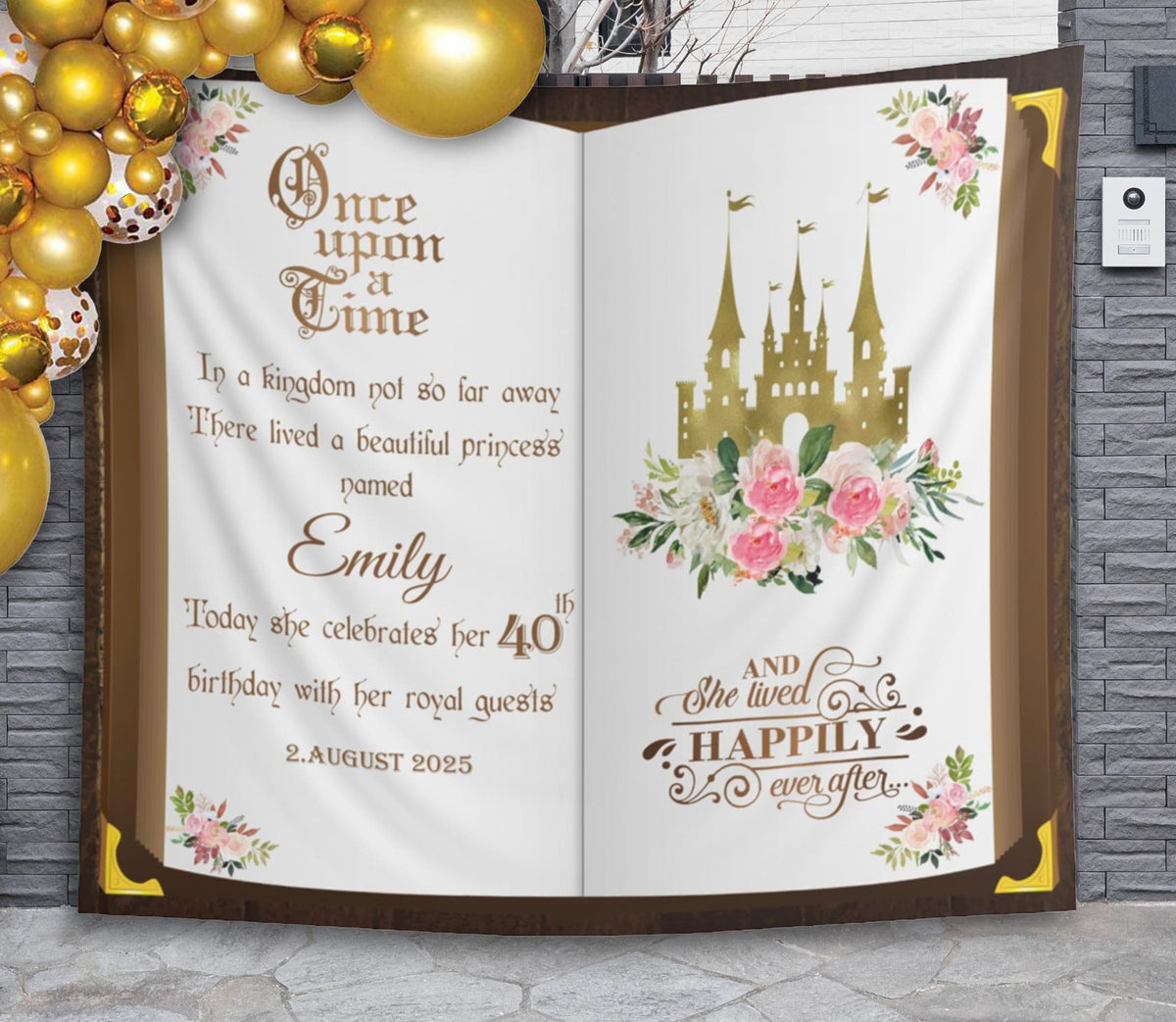 40th Birthday Princess Party Decor, 40th 50th 60th Birthday Backdrop,