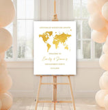 Adventure Wedding Welcome Sign Lifetime of Adventure Wedding Foamboard Travel World Map Destination Wedding Shower Poster Personalized