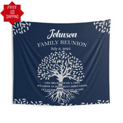 Navily Silver Family Reunion Decor, Our Roots Remain As One Backdrop, Personalized Family Tree Banner, Family Get Together, Siblings Cousins