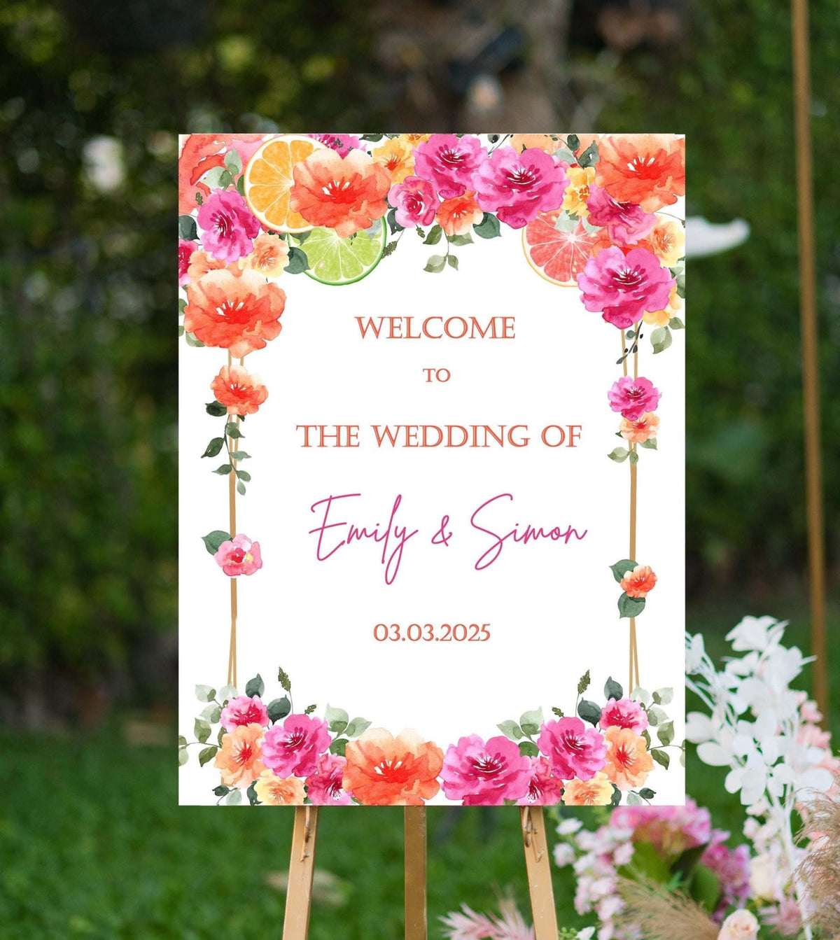 Printed Wedding Welcome Sign, Personalized Engagement Foamboard,