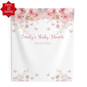 Wildflower Banner Baby in Bloom Shower Decor, Blush Floral Lilac Sign