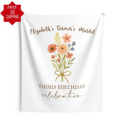 Colorful Flowers Banner, First Birthday Photobooth, Farm Theme Sign