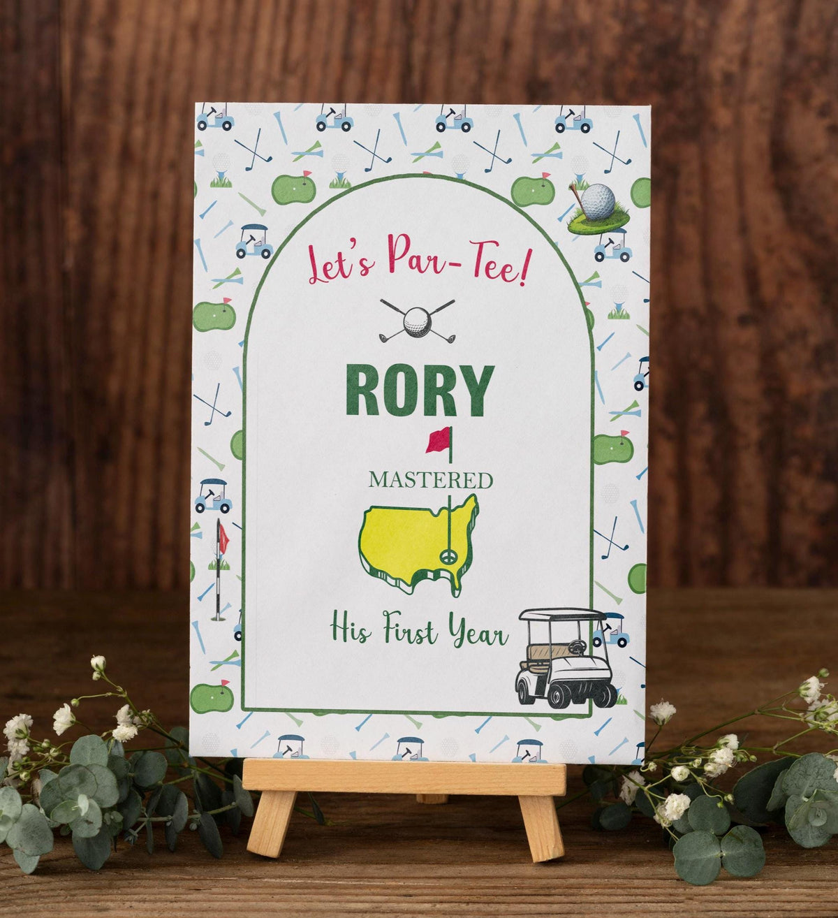 Printed Mastered First Year Birthday Sign, Dark Green 1st Birthday Foamboard,