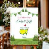 Printed Golf Theme Wedding Sign Masters Bridal Shower Foamboard Mastered Love Personalized Poster Paper Engagement Wedding Shower Decor