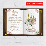40th Birthday Welcome Sign, Printed 40th 50th 60th Princess Birthday Poster, Fairytale Book Entrance Foamboard Personalized Castle Poster