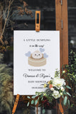Printed Dumpling Baby Shower Sign Welcome Foamboard Little Dumpling on the Way Modern Baby Sprinkle Poster Paper Girl Boy Baby Shower Decor