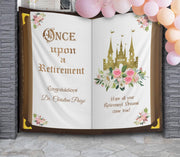 Custom Retirement Decor for Women, Retirement Celebration Book Backdrop,