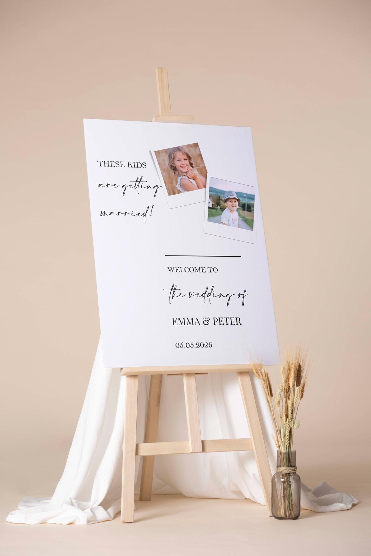 These Kids are Getting Married, Wedding Welcome Sign, Engagement Foamboard, Minimalist Entrance Poster Paper, Wedding Reception Decor