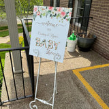 Printed Baby Shower Welcome Sign Custom Blush Pink Floral Foam Board Baby Shower Decoration Welcome Poster Baby Sprinkle Printed and Shipped