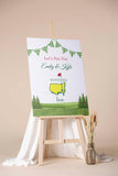 Printed Golf Theme Wedding Sign Masters Bridal Shower Foamboard Mastered Love Personalized Poster Paper Engagement Wedding Shower Decor