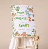 Little Dino Entrance Sign, Boys Birthday Poster Paper, Animal Theme Decor