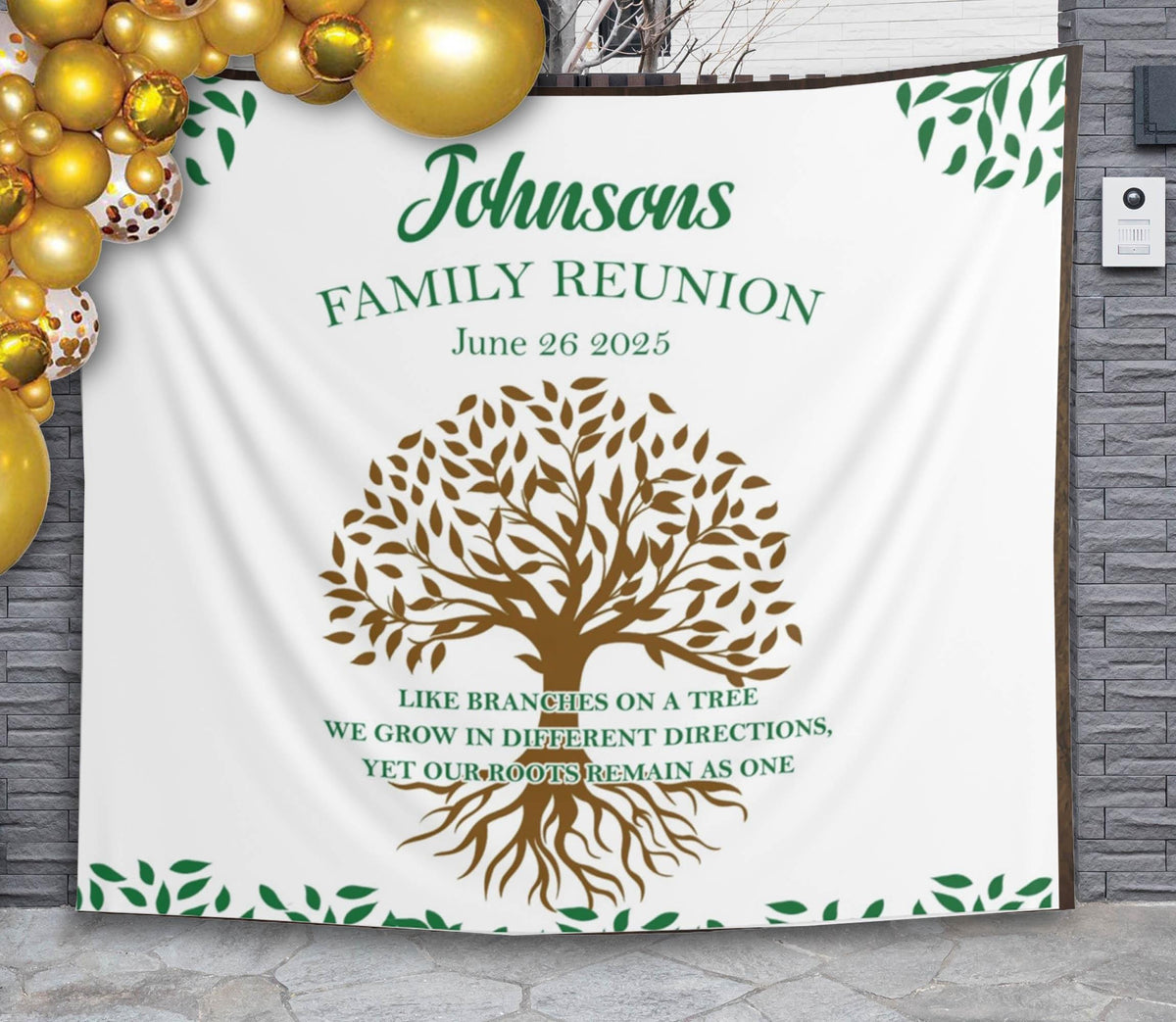 Custom Family Reunion Backdrop, Family Tree Decor, Our Roots Remain As One Backdrop, Family Get Together, Siblings Cousins Gathering
