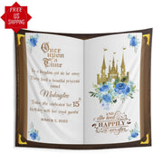 Once Upon a Time Quince Banner, Blue Floral Castle Sign, Girls Party Photobooth