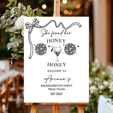 Printed Sign She Found Her Honey Bridal Shower Decor Disco Cocktail