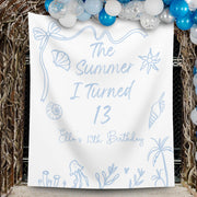The Summer I Turned Birthday Decor Beach Party ANY AGE Custom Birthday Backdrop