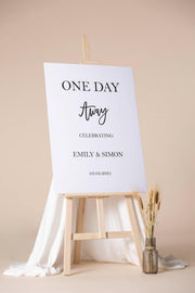 Printed One Day Away Welcome Sign ANY COLOR Wedding Rehearsal Dinner Foamboard The Night Day Before Poster Wedding Eve Reception Decor