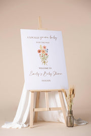 A Locally Grown Baby Shower Welcome Sign Printed Farmers Market Bow Baby Sprinkle Foamboard Homegrown Cute Baby Wildflower Entrance Sign