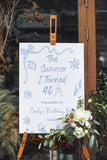Summer Party Welcome Sign, Any Color, The Summer I Turned, Any Age Foamboard, Custom Birthday Party Poster, Sea Animals Beach Party Sign
